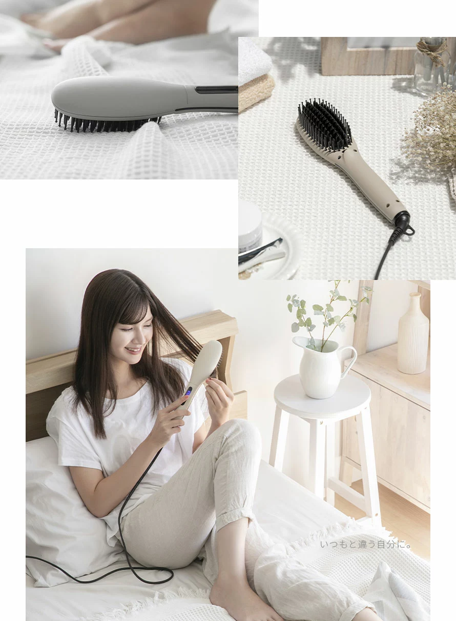 ストレートヒートブラシの使用イメージ。