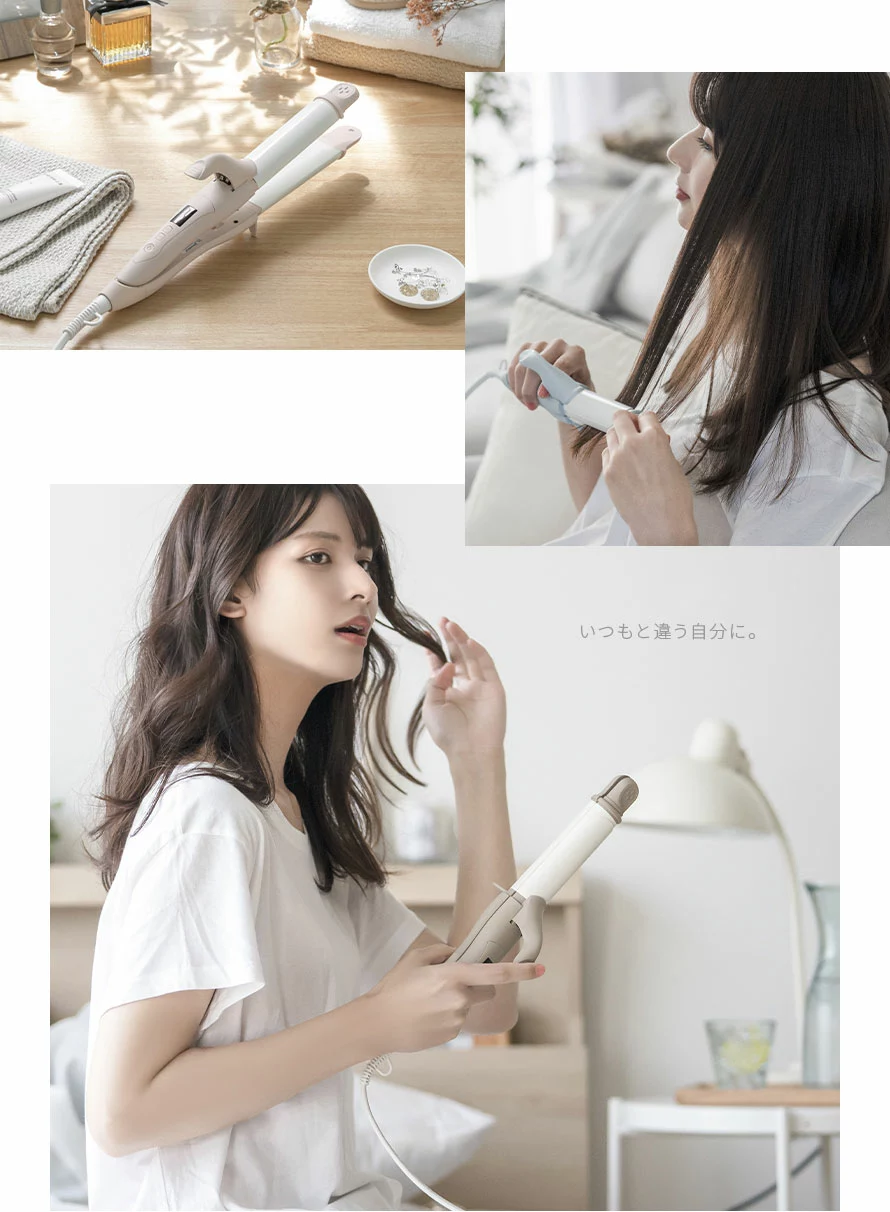 2WAYヘアアイロンの使用イメージ。