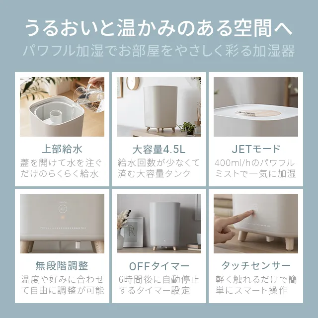 4.5L 超音波加湿器 上部給水式｜モダンデコ公式｜インテリア・家具の