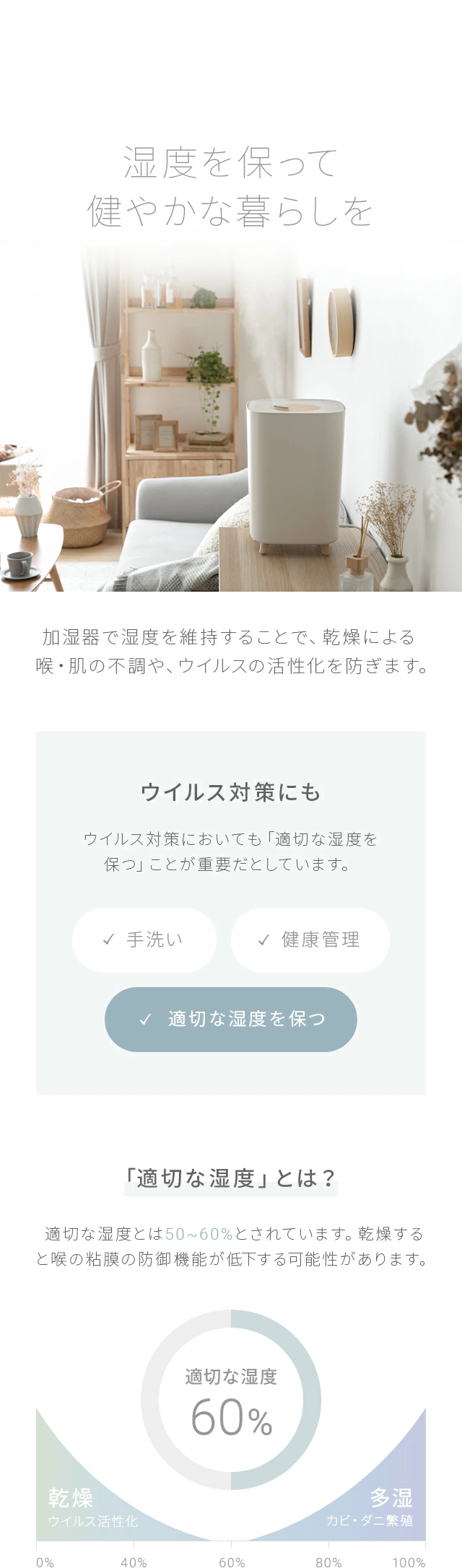 湿度を保って健やかな暮らしを