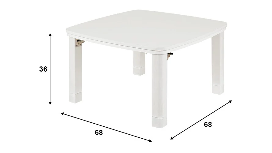商品サイズ。横幅約68cm、奥行き約68cm、高さ約36cm