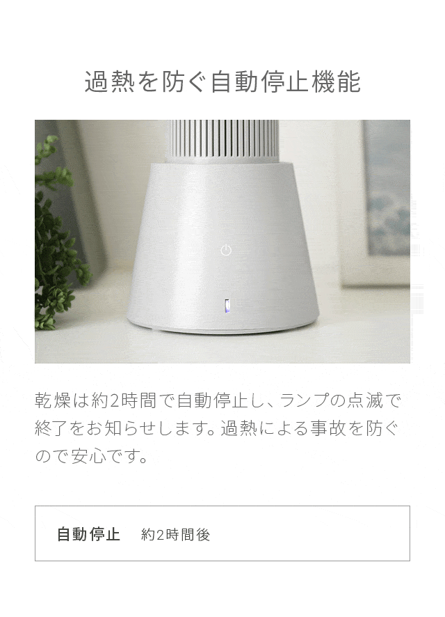 過熱を防ぐ自動停止機能