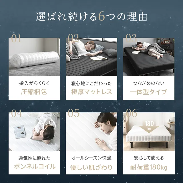 セミダブル] 脚付きマットレス ボンネルコイル やさしい肌触り