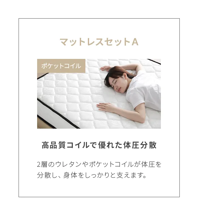 S/SD/D/Q 大容量収納] コンセント機能付きベッド 収納左右組み換え可能