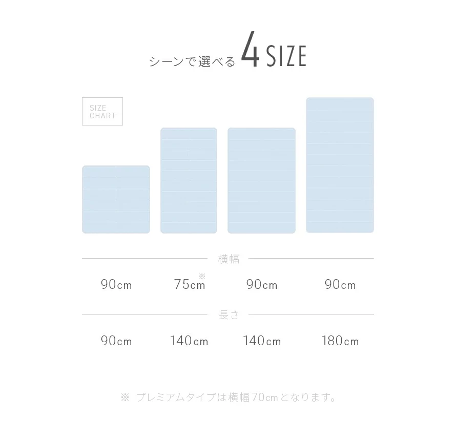 シーンで選べる4サイズ