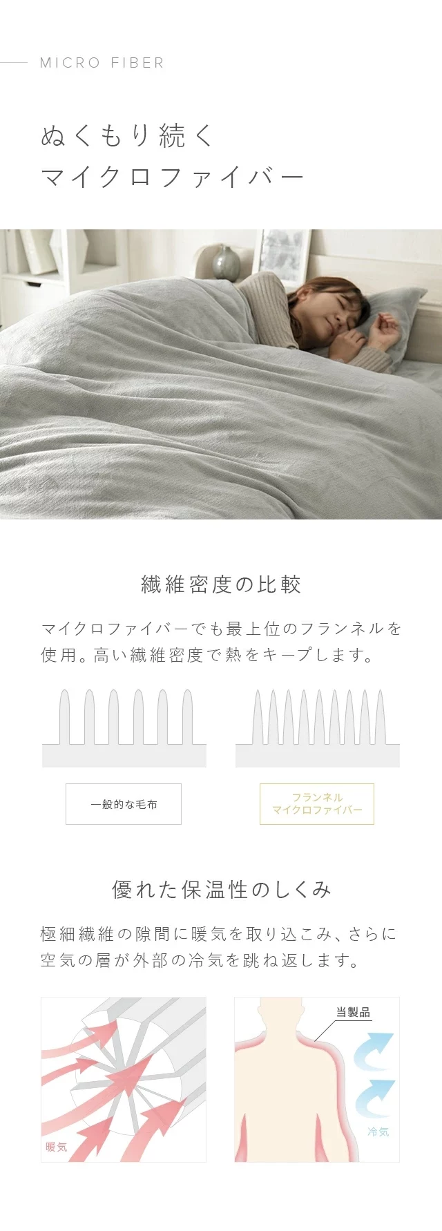 ぬくもり続くマイクロファイバー