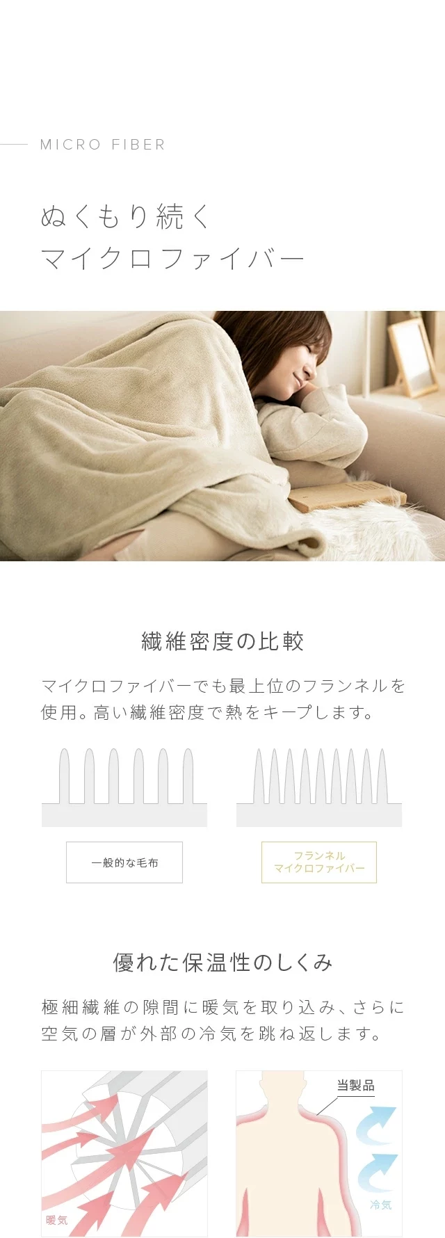 ぬくもり続くマイクロファイバー
