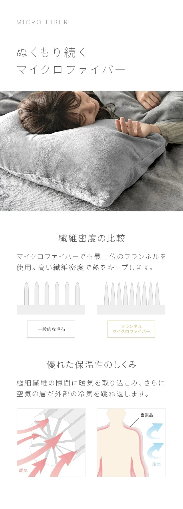 ぬくもり続くマイクロファイバー
