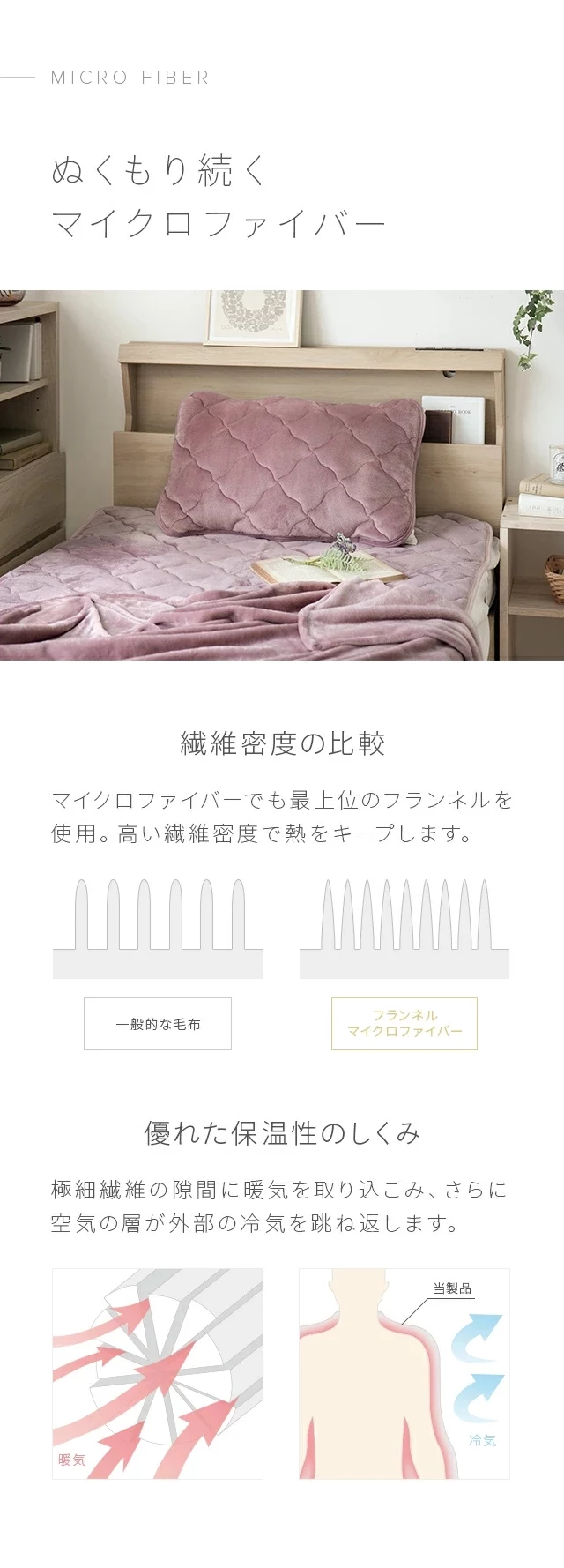 ぬくもり続くマイクロファイバー
