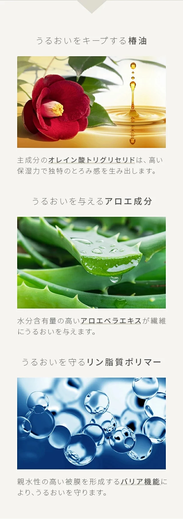 潤いをキープする椿油