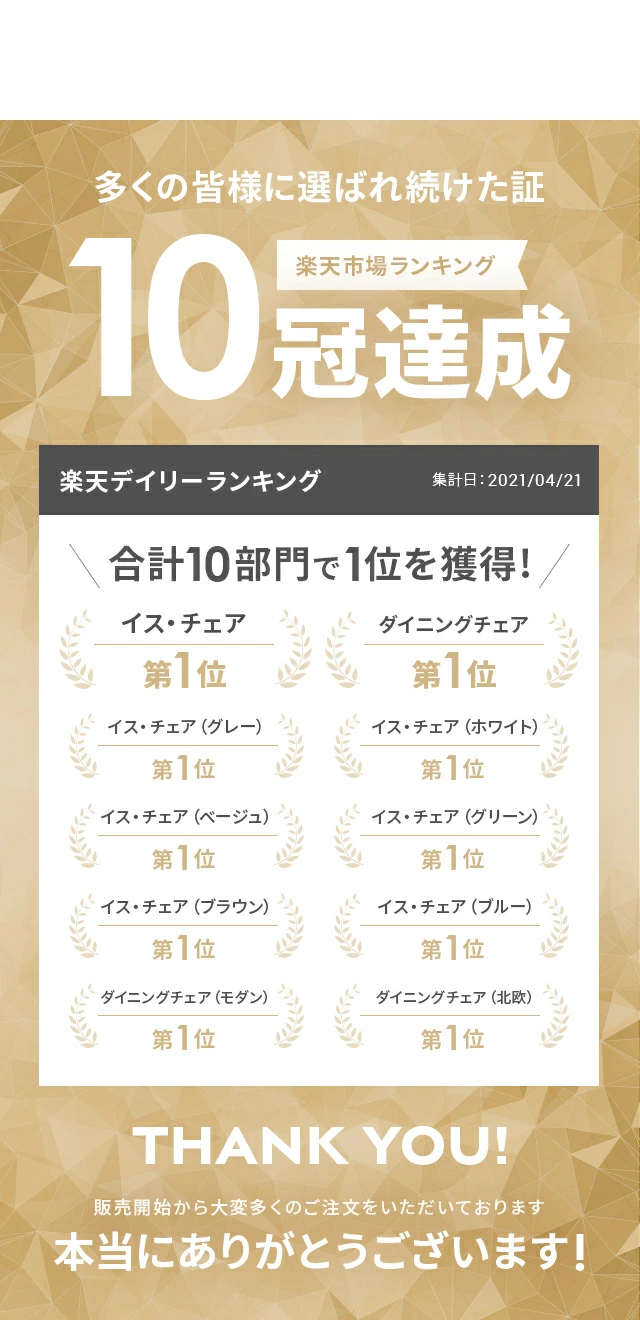 楽天市場ランキング10冠達成