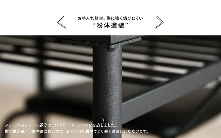 フレーム部分は粉体塗装