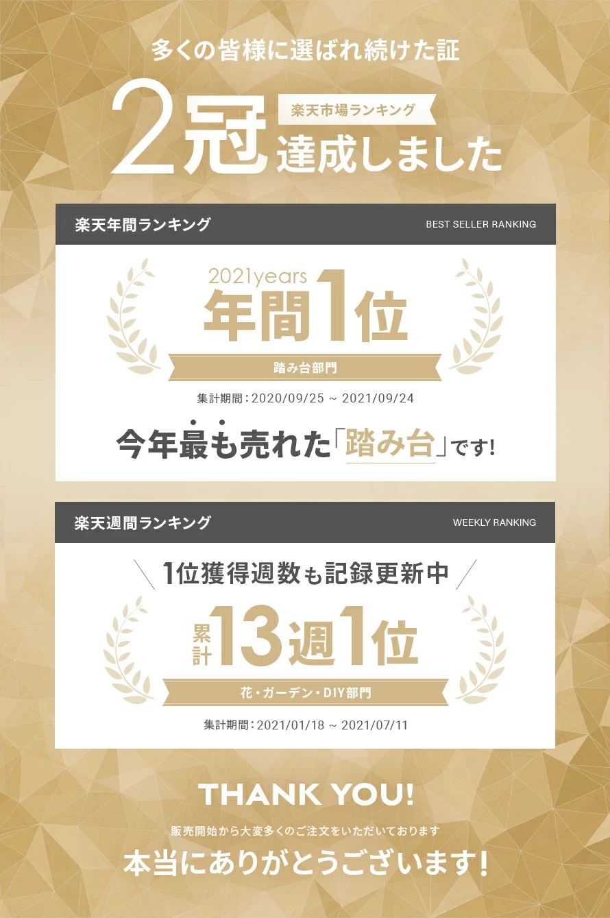 楽天市場ランキング2冠達成しました