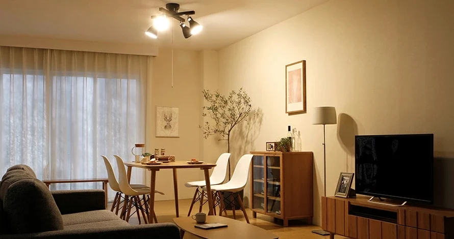 LEDシーリングライト4灯タイプ電球色LED付の使用イメージ