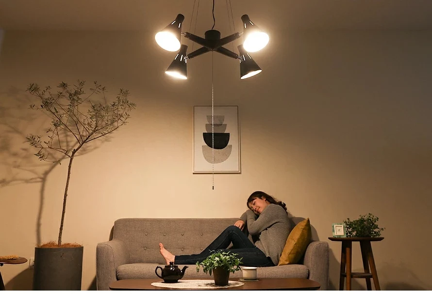 LEDシーリングライト4灯タイプ昼光色LED付の使用イメージ
