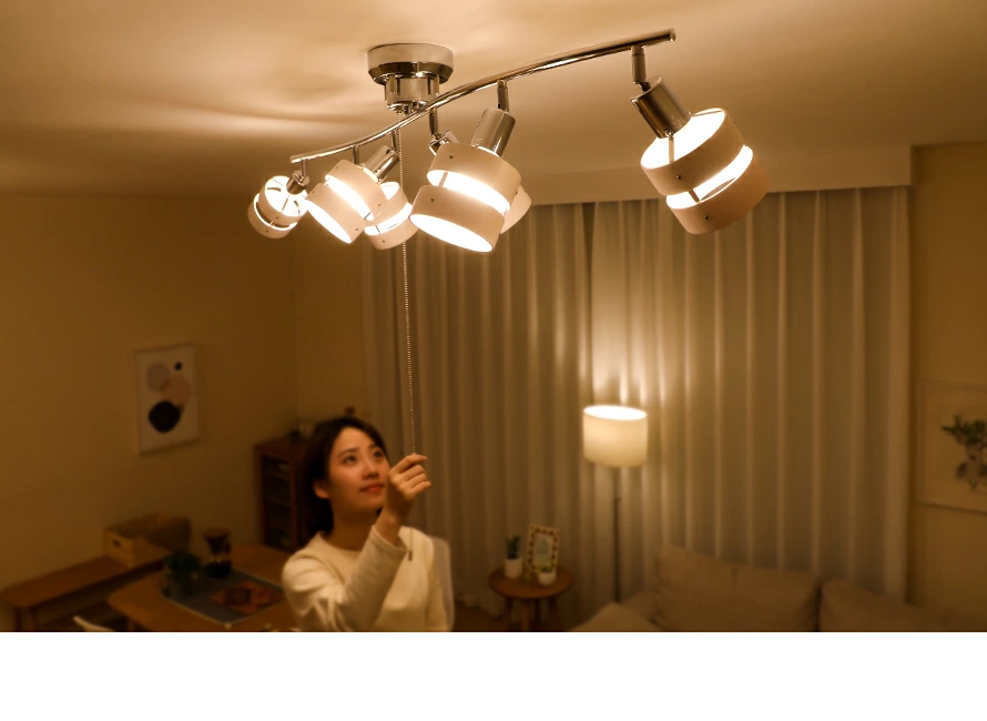 LEDシーリングライト6灯タイプ電球色LED付の使用イメージ