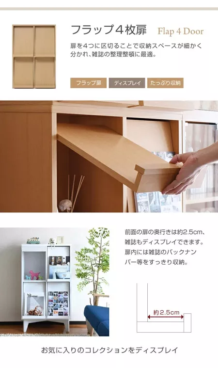 フラップ4枚扉