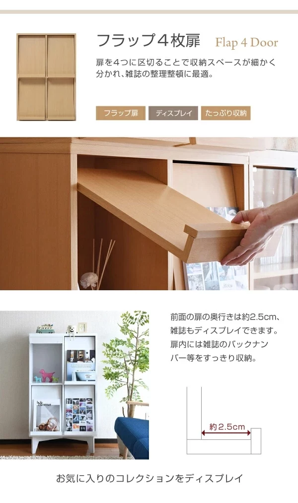 6BOXギャラリー、フラップ4枚扉