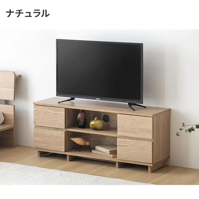幅100cm コンパクトテレビボード 木目調 オープン収納・引き出し収納