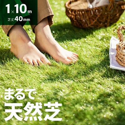 リアル人工芝 ロングパイル 長めでふかふかの質感 芝丈40mm 2×10m 