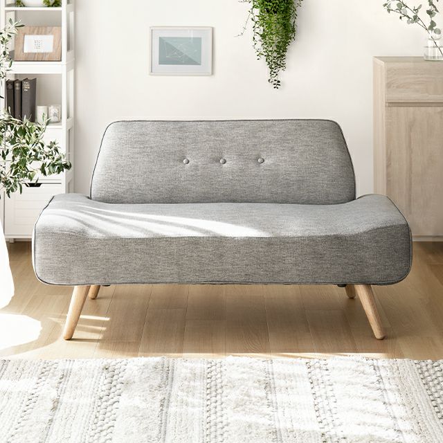 幅136cm・アームレスデザイン] 北欧風 2人掛けソファ｜モダンデコ公式