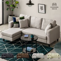 [幅176cm] 3人掛けカウチソファ ミドルタイプ（背もたれ分離型）