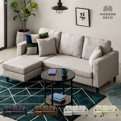 [幅176cm] 3人掛けカウチソファ ミドルタイプ（背もたれ分離型）