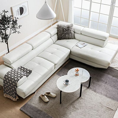 [幅268cm・傷やひっかきに強いEPUタイプ] 3人掛けレザーカウチソファ 広々設計 高級感