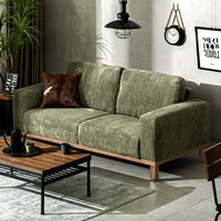 [幅181cm] 3人掛けコーデュロイソファ 無垢材木脚 広々アームレスト