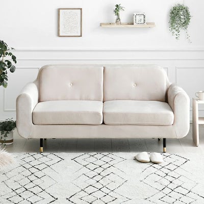 [幅161cm] 2人掛けベロアソファ