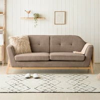 [幅180cm] 2人掛けソファ 北欧デザイン 天然木脚 アームレスト