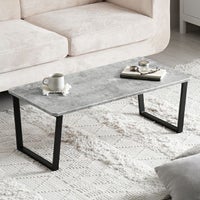 幅90cm センターテーブル 大理石/モルタル調 スクエアレッグ 安心面取り加工