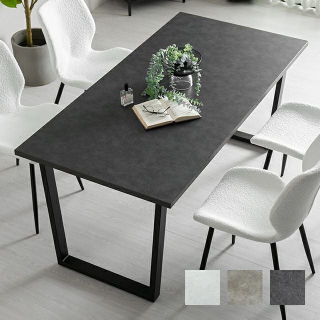 幅160cm・選べる脚カラー 石目調ダイニングテーブル 日本製高耐久DAP天板 4人掛け